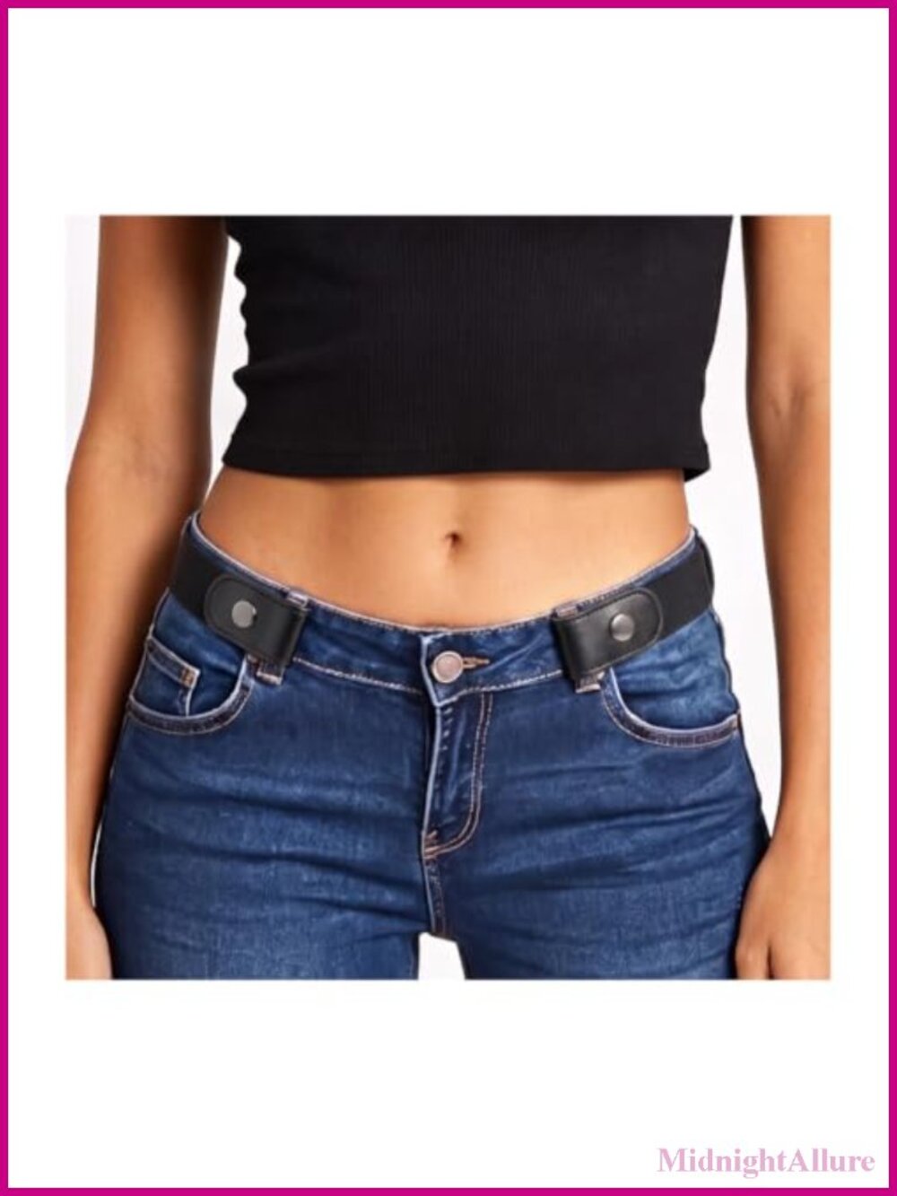 Buckle Free Elastic Belt Invisible No Bulge Comfortable Stretch Belt for Jeans